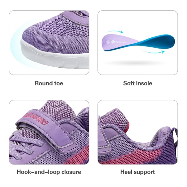 [EZ-Ons MagicZips] Boys Girls Tennis Running Shoes - PURPLE FUCHSIA - 2